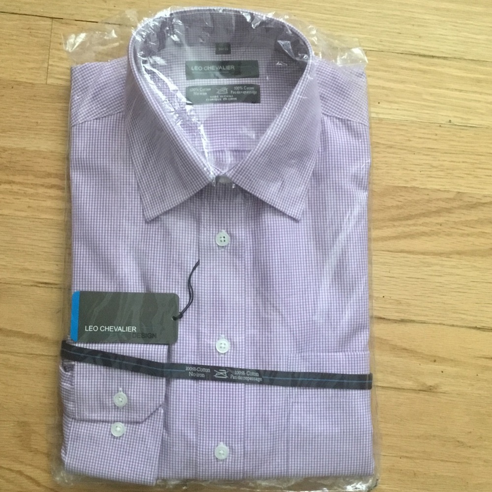 Men's Lavender Micro-Check Dress Shirt
